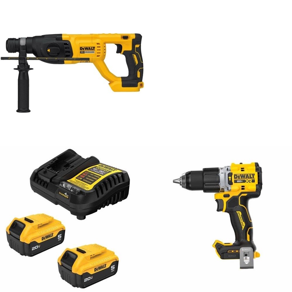DeWalt DCB205-2C Battery Kit W/ FREE Rotary Hammer and FREE Hammer Drill