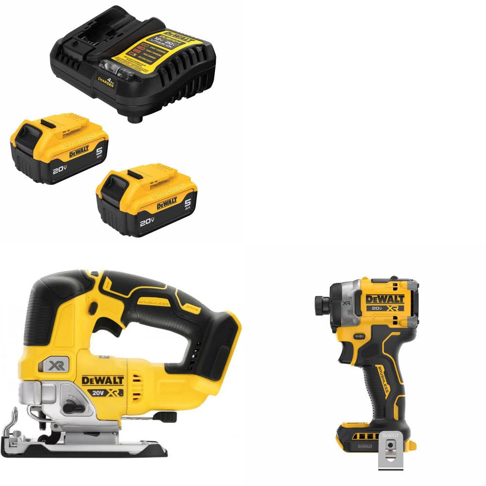 DeWalt DCB205-2C Battery Kit W/ FREE DCS334B Jig Saw and FREE DCF860B Driver
