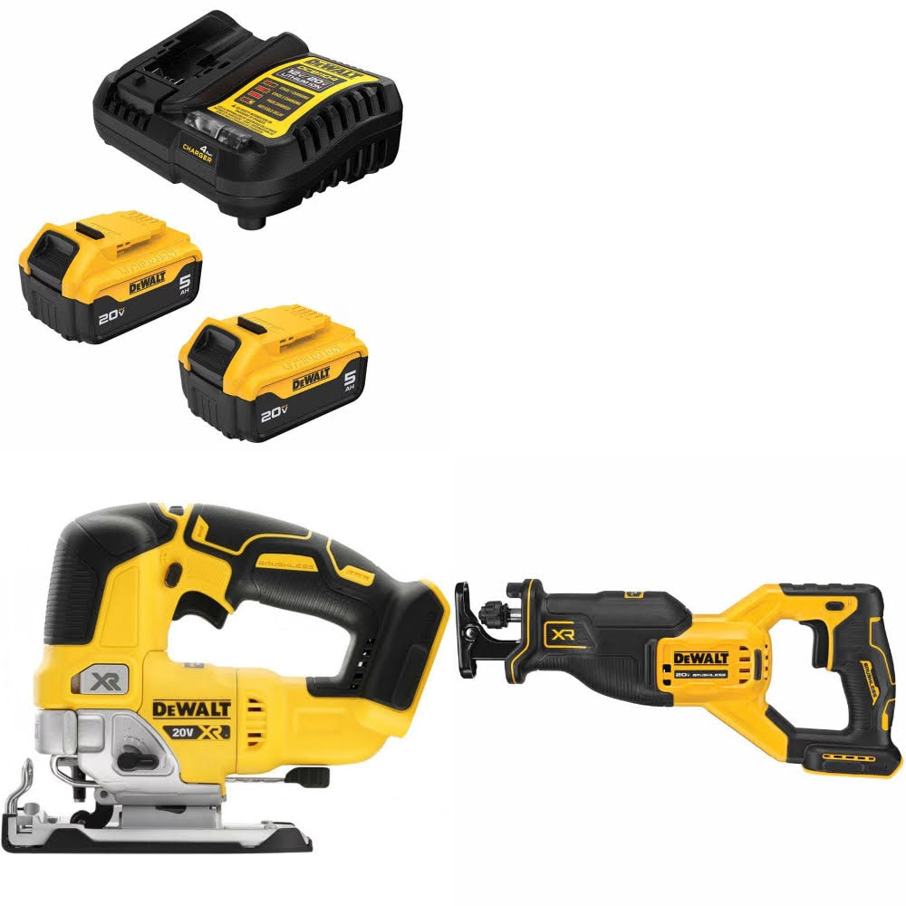 DeWalt DCB205-2C Battery Kit W/ FREE DCS334B Jig Saw and FREE DCS382B Saw