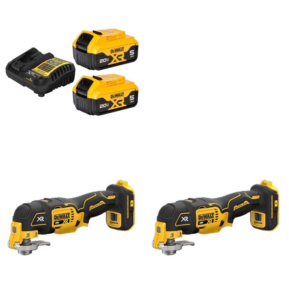 DeWalt DCB205-2C 20V MAX XR Starter Kit W/ FREE DCS356B 20V MAX Multi-Tool-2Pk