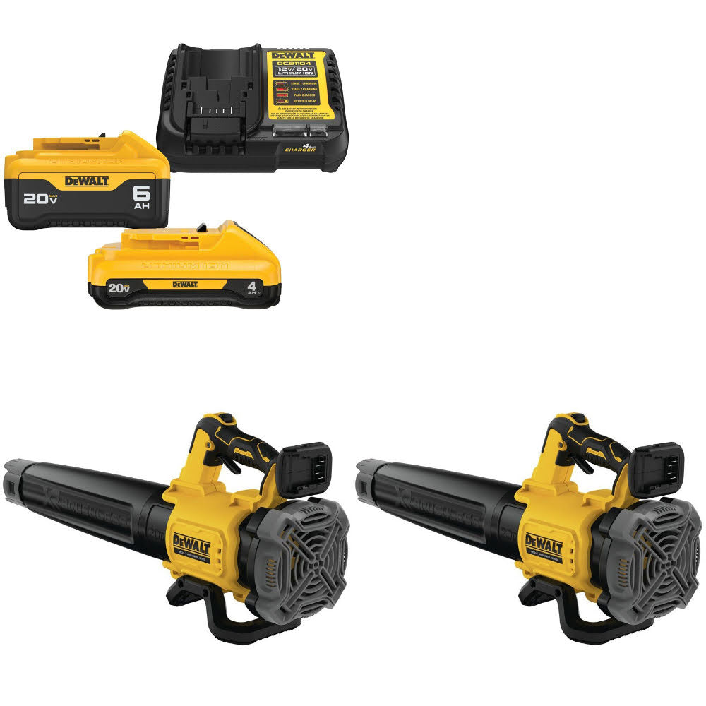 DeWalt DCB2460C Battery & Charger Kit W/ FREE DCBL722B Blower, 2 Pack