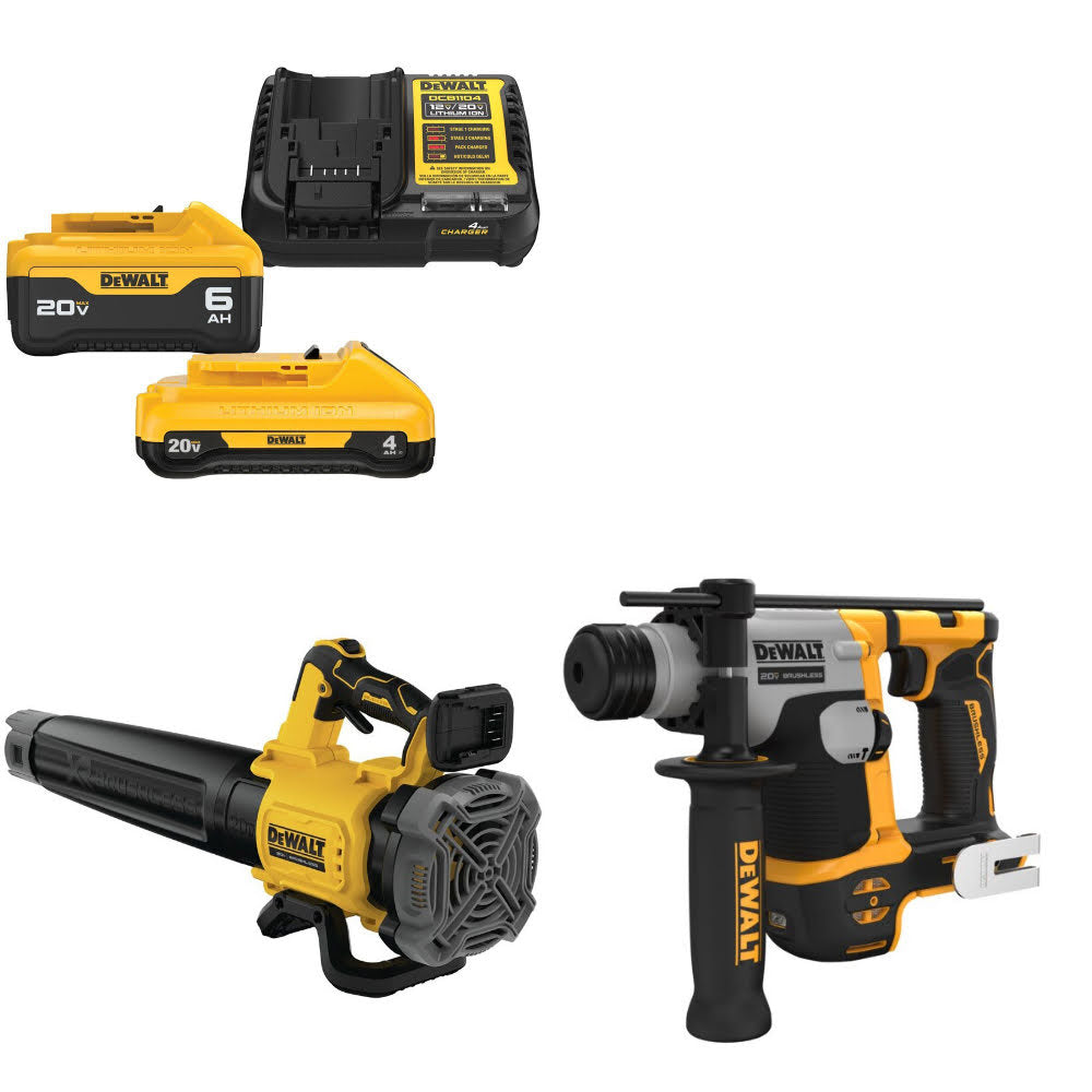 DeWalt DCB2460C Battery & Charger Kit W/ FREE DCBL722B Blower and DCH172B Drill