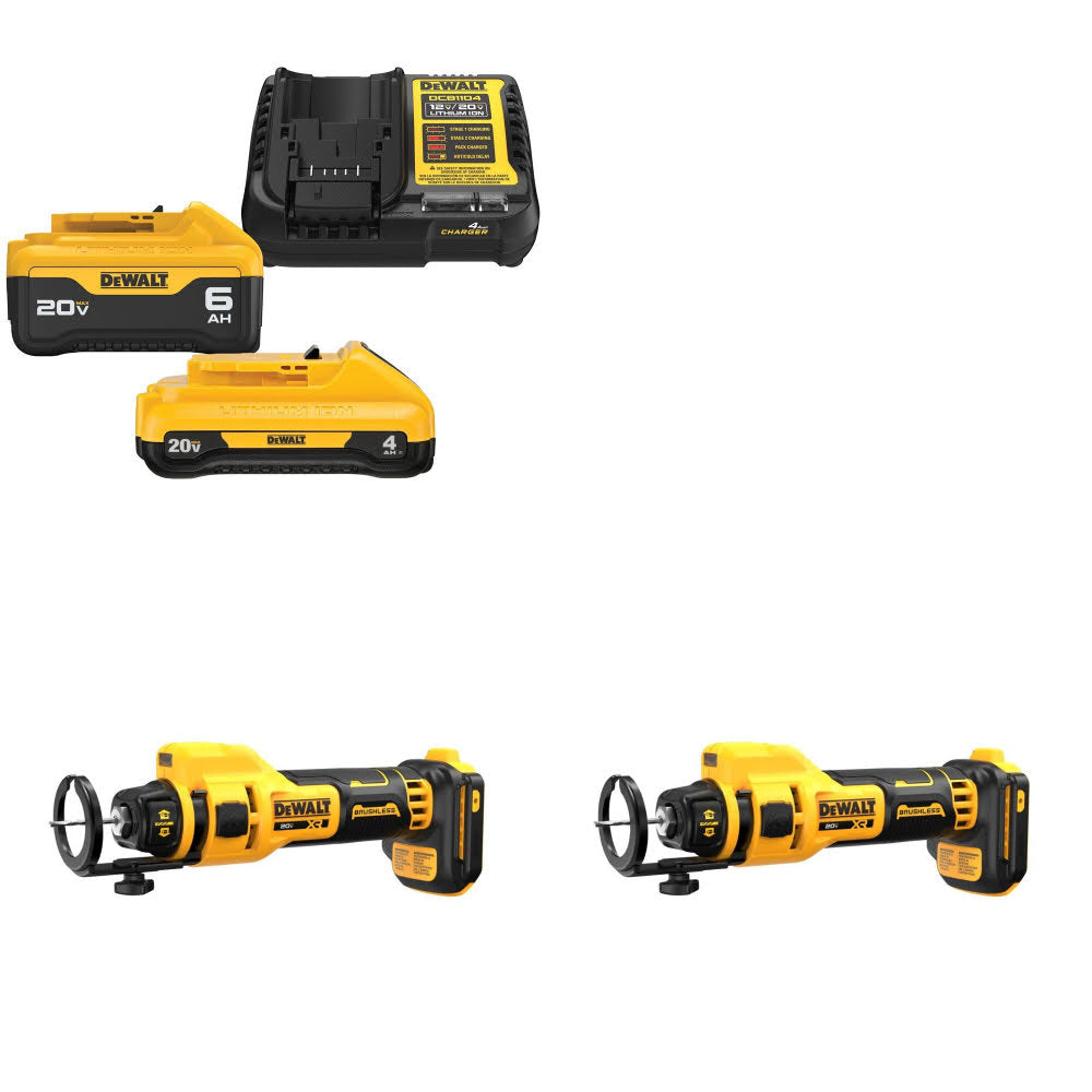 DeWalt DCB2460C Battery & Charger Kit W/ FREE DCE555B Cut-Out Tool, 2 Pack