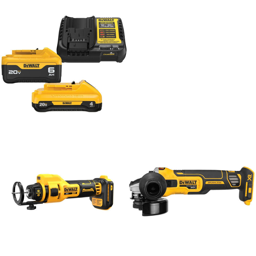 DeWalt DCB2460C Battery Kit W/ FREE DCE555B Cut-Out Tool and FREE DCG405B Grinder