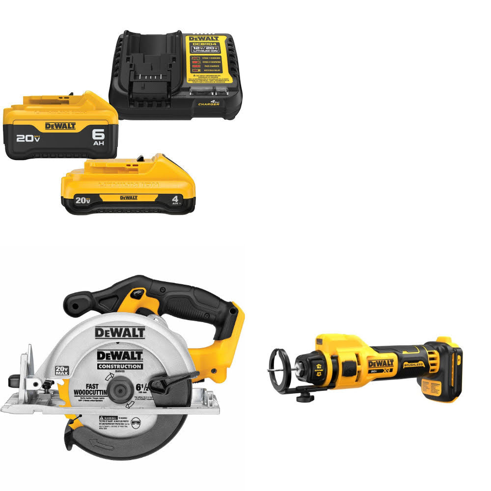 DeWalt DCB2460C Battery & Charger Kit W/ FREE DCS391B Saw and FREE DCE555B Cut-Out Tool