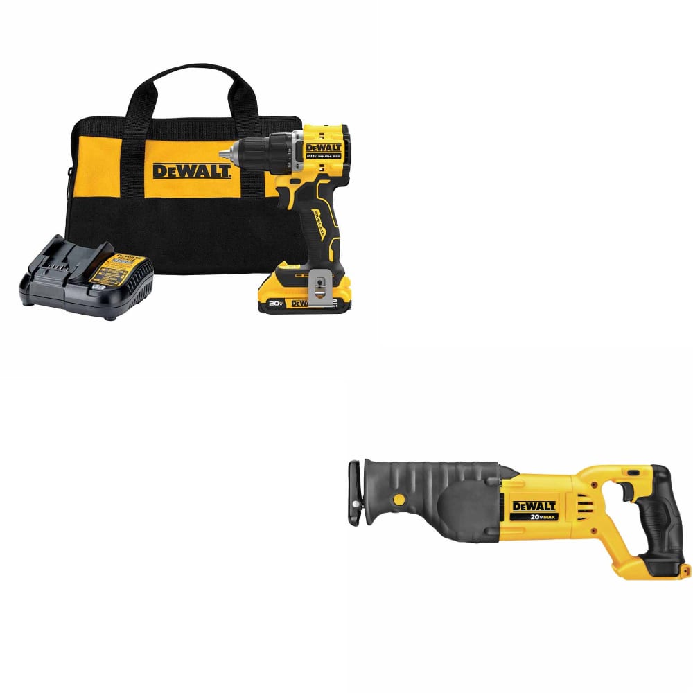 DeWalt DCD794D1 ATOMIC 20V MAX Drill/Driver Kit w/ DCS380B 20V MAX Recip Saw