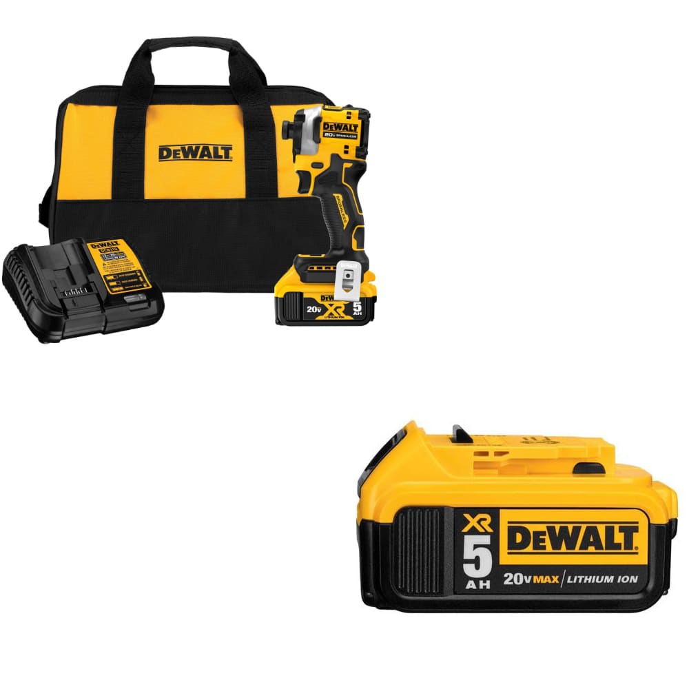 DeWalt DCF850P1 ATOMIC 20V MAX Impact Driver Kit w/ FREE DCB205 20V MAX Battery