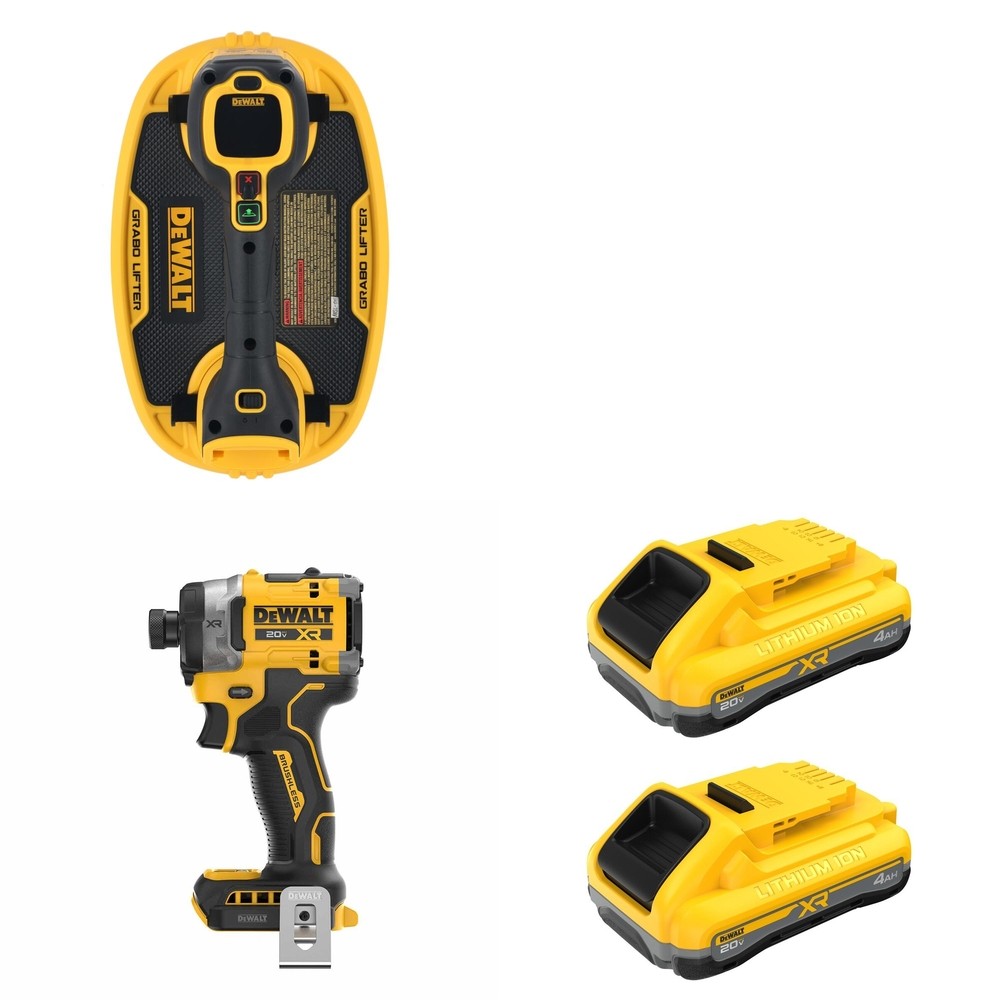 DeWalt DCB2104-2 POWERPACK 4Ah 2-Pack W/ DCE592B Vacuum Lifter and DCF860B Impact Driver
