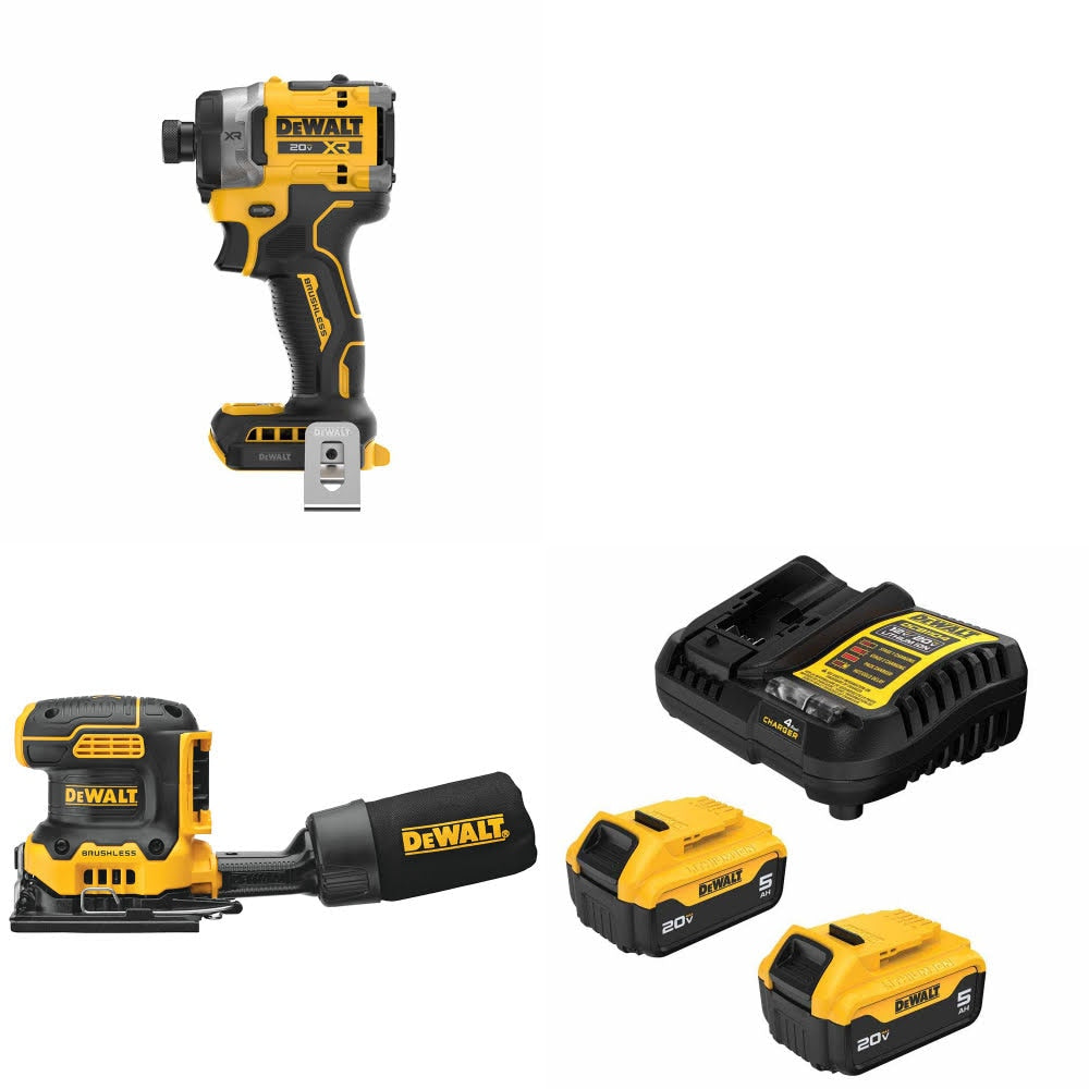 DeWalt DCF860B 20V Max Impact Driver Kit W/ DCW200B Sander and FREE DCB205-2C Battery Kit