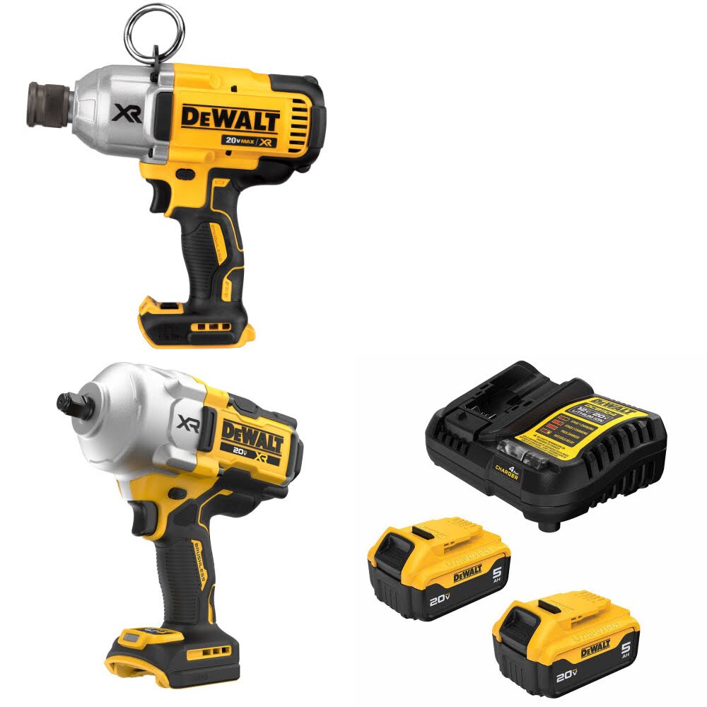 DeWalt DCF898B Impact Wrench Kit W/ DCF961B High Torque Wrench and FREE DCB205 Battery Kit