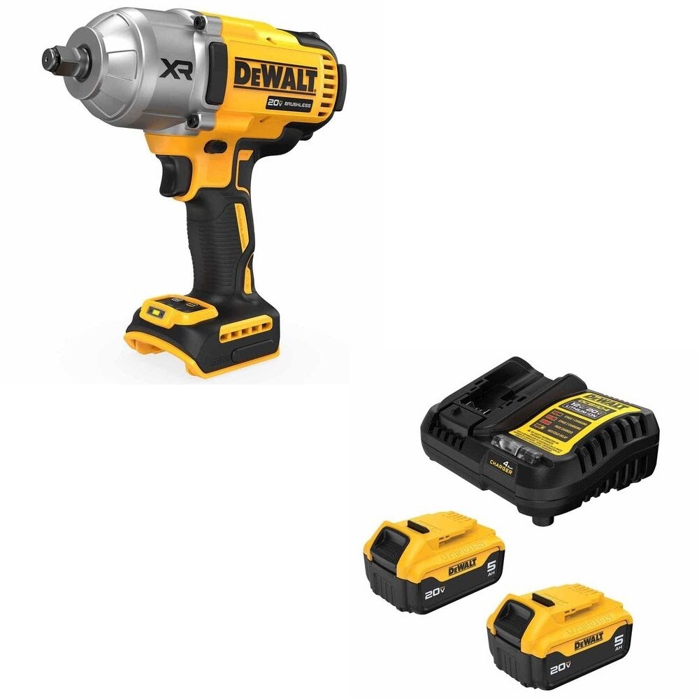 DeWalt DCF900B 20V MAX XR Impact Wrench, Bare W/ DCB205-2C 20V MAX Battery Kit