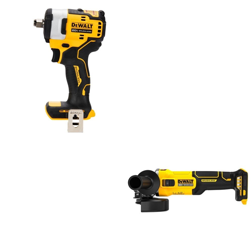 DeWalt DCG407B 20V MAX 4-1/2 in. Slide-Switch Grinder W/ DCF911B Impact Wrench
