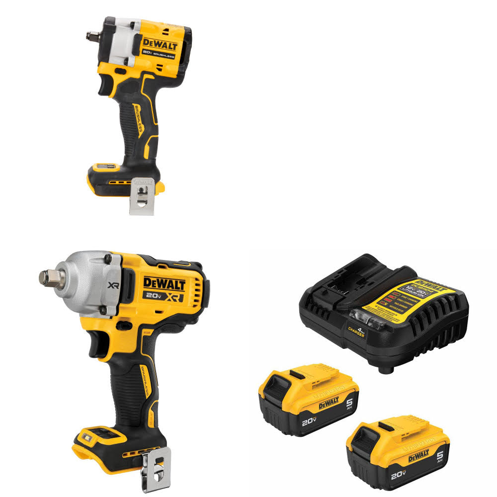 DeWalt DCF923B 20V MAX Impact Wrench Kit W/ DCF891B XR Impact Wrench and FREE DCB205-2C Battery Kit