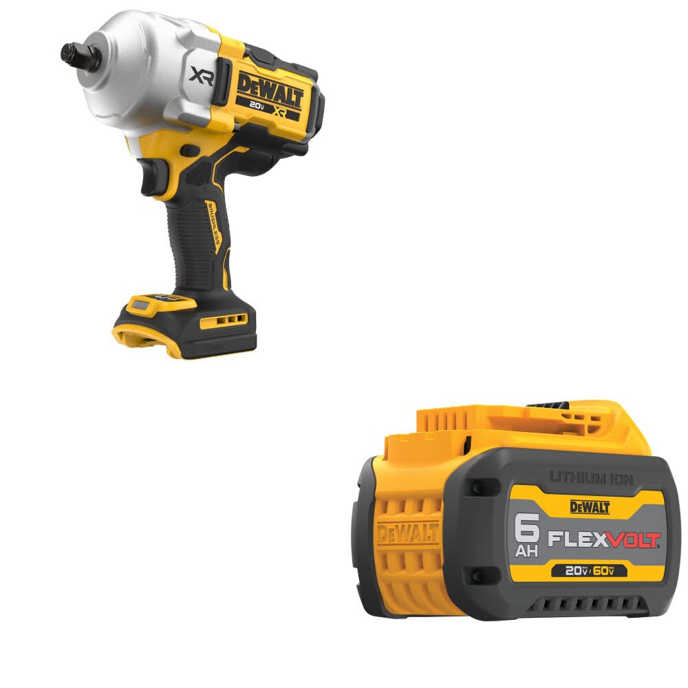 DeWalt DCF961B 20V MAX XR 1/2" Impact Wrench W/ FREE DCB606 20/60V MAX Battery