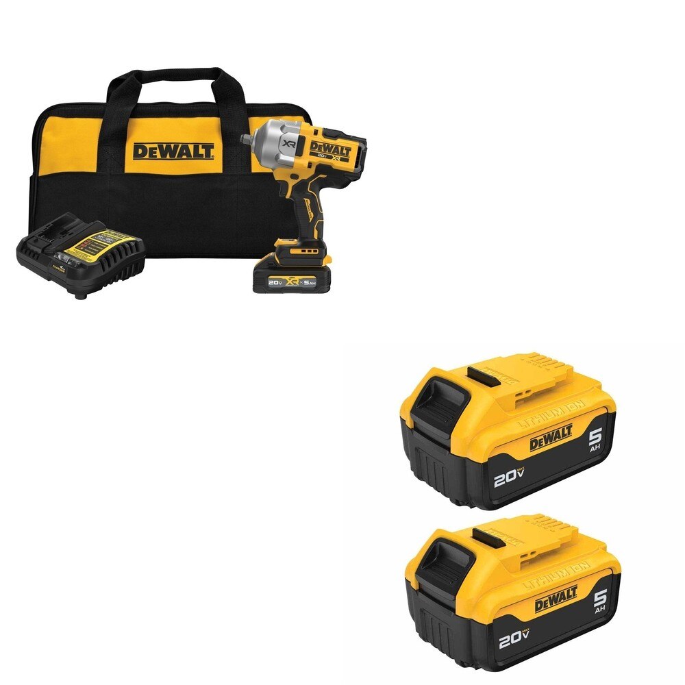 DeWalt DCF961GH1 High Torque Wrench Kit W/ DCB205-2 5.0Ah Battery 2-Pack