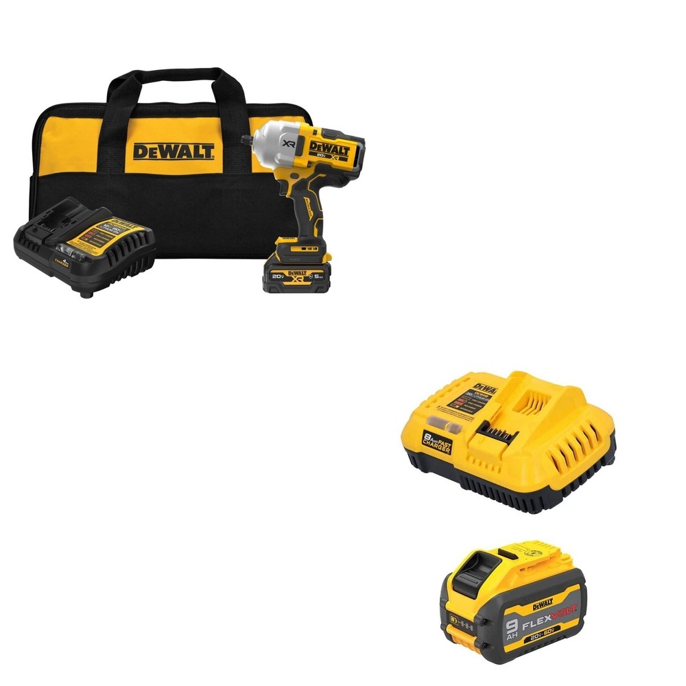 DeWalt DCF961GP1 20V MAX XR 1/2 in. High Torque Impact Wrench Kit W/ DCB609C FLEXVOLT 9.0Ah Kit