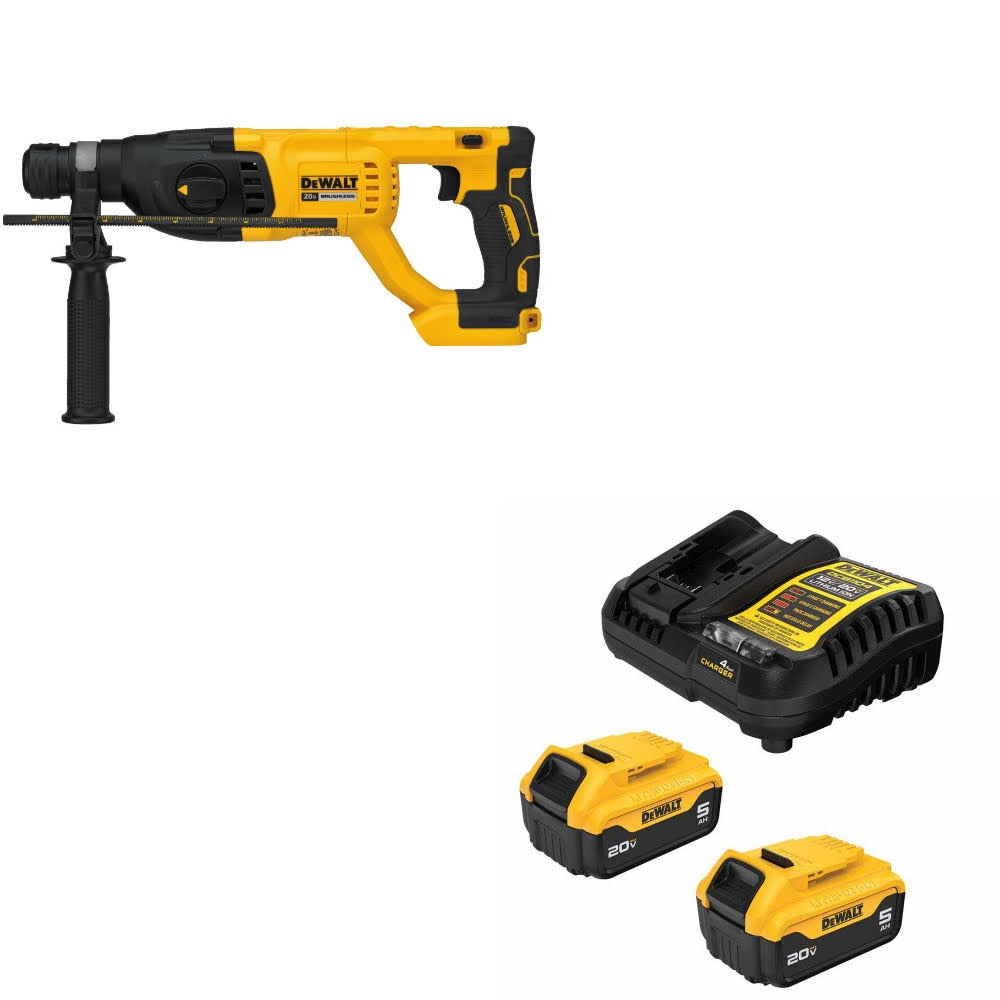 DeWalt DCH133B 20V MAX XR 1" Hammer Drill W/ DCB205-2C 20V MAX Battery Kit
