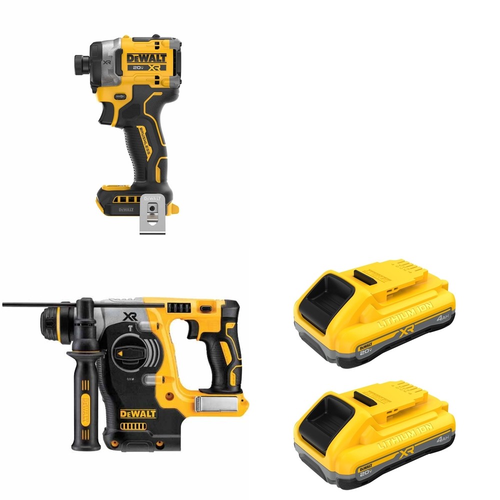 DeWalt DCH273B 20V MAX 1 in. SDS-Plus Rotary Hammer W/ DCB2104-2 and DCF860B Impact Driver