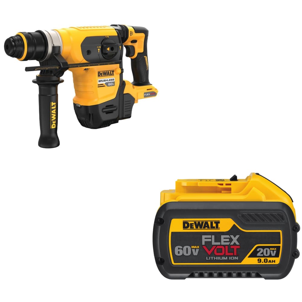 DEWALT DCH416B 60V MAX* 1-1/4" ROTARY HAMMER w/ FREE DCB609 20V/60V MAX Battery