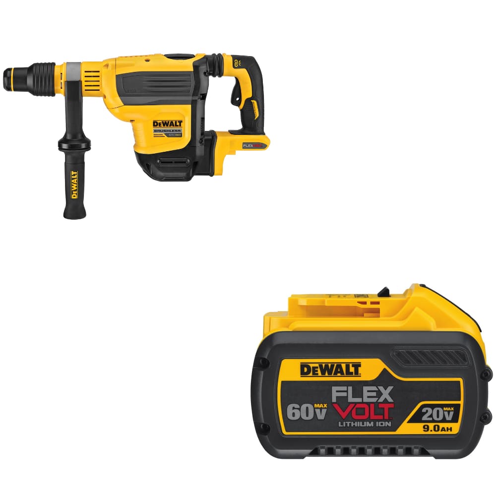 DeWalt DCH614B 60V MAX 1-3/4" Rotary Hammer w/ FREE DCB609 20V/60V MAX Battery