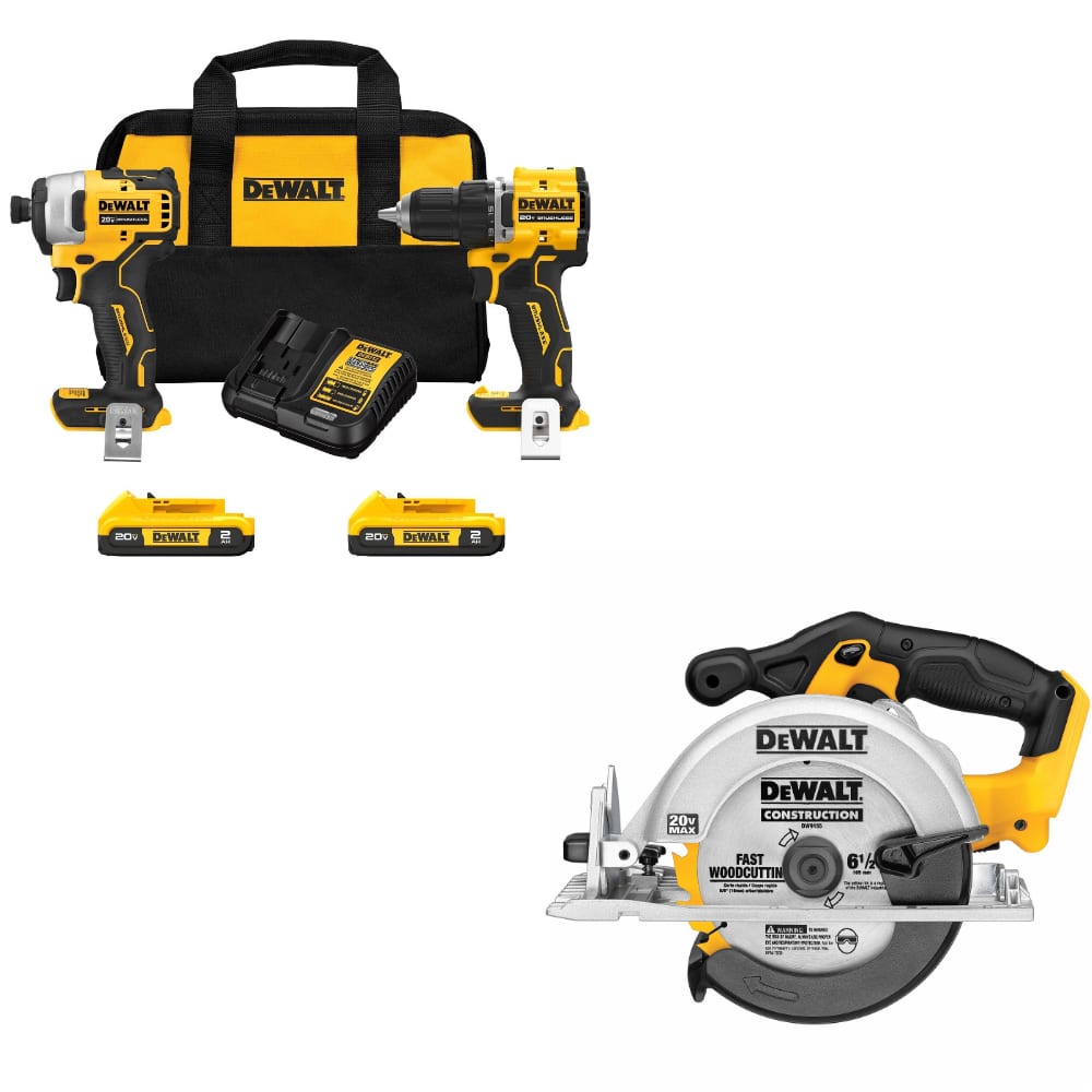 DeWalt DCK225D2 ATOMIC 20V MAX 2 Tool Combo Kit w/ DCS391B 20V MAX Circular Saw