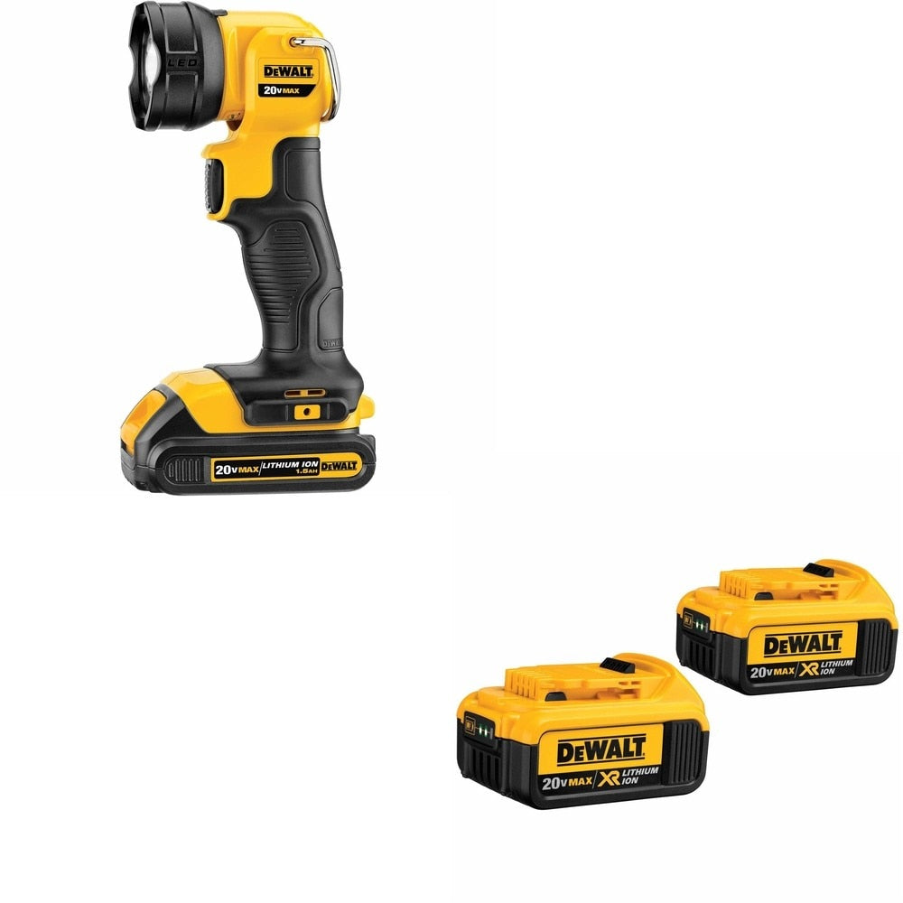 DeWalt DCB204-2 20V MAX XR 4.0Ah Battery 2-Pack W/ DCL040 LED Flashlight