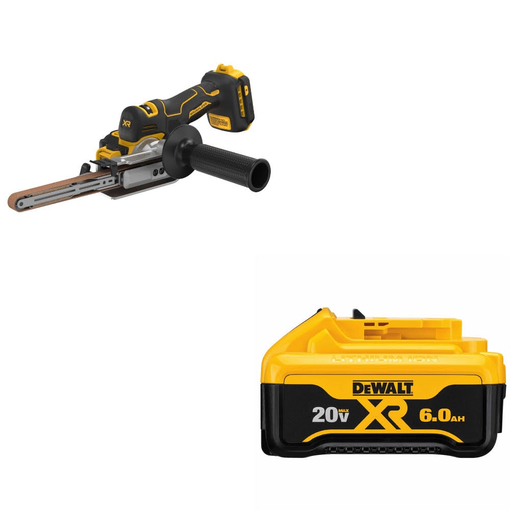 DeWalt DCM200B 20V XR Bandfile, Bare W/ DCB206 20V MAX 6.0Ah Li-Ion Battery Pack