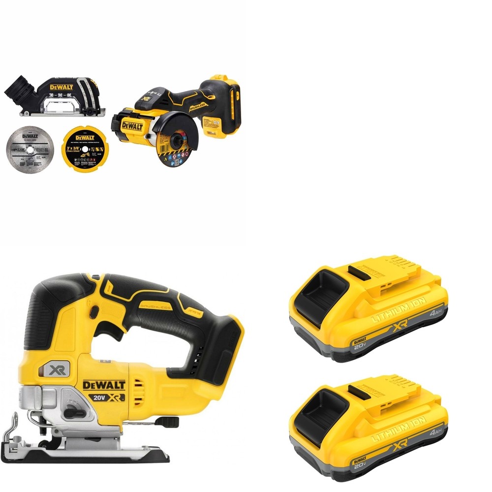 DeWalt DCB2104-2 POWERPACK 4Ah 2-Pack W/ DCS334B Jig Saw and DCS438B 3 in. Cut-Off Tool