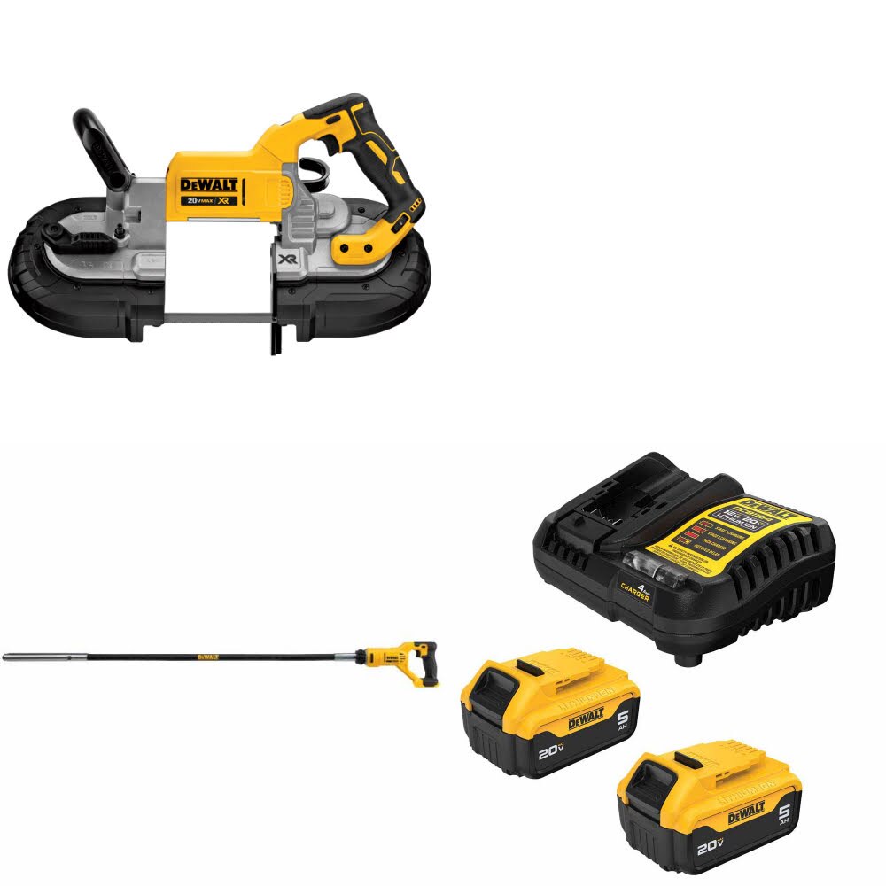 DeWalt DCS374B Band Saw Kit W/ DCE531B Pencil Vibrator and FREE DCB205 Battery Kit