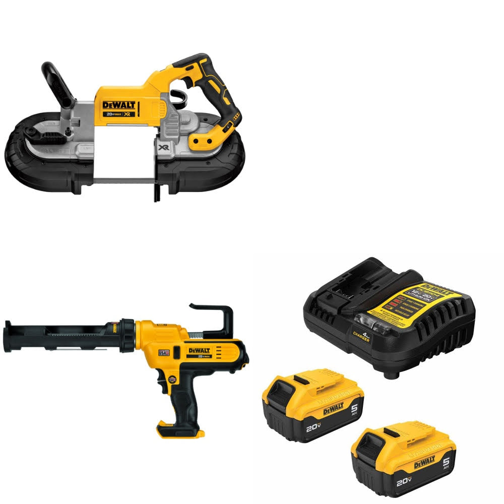 DeWalt DCS374B Band Saw Kit W/ DCE560B Caulking Gun and FREE DCB205-2C Battery Kit