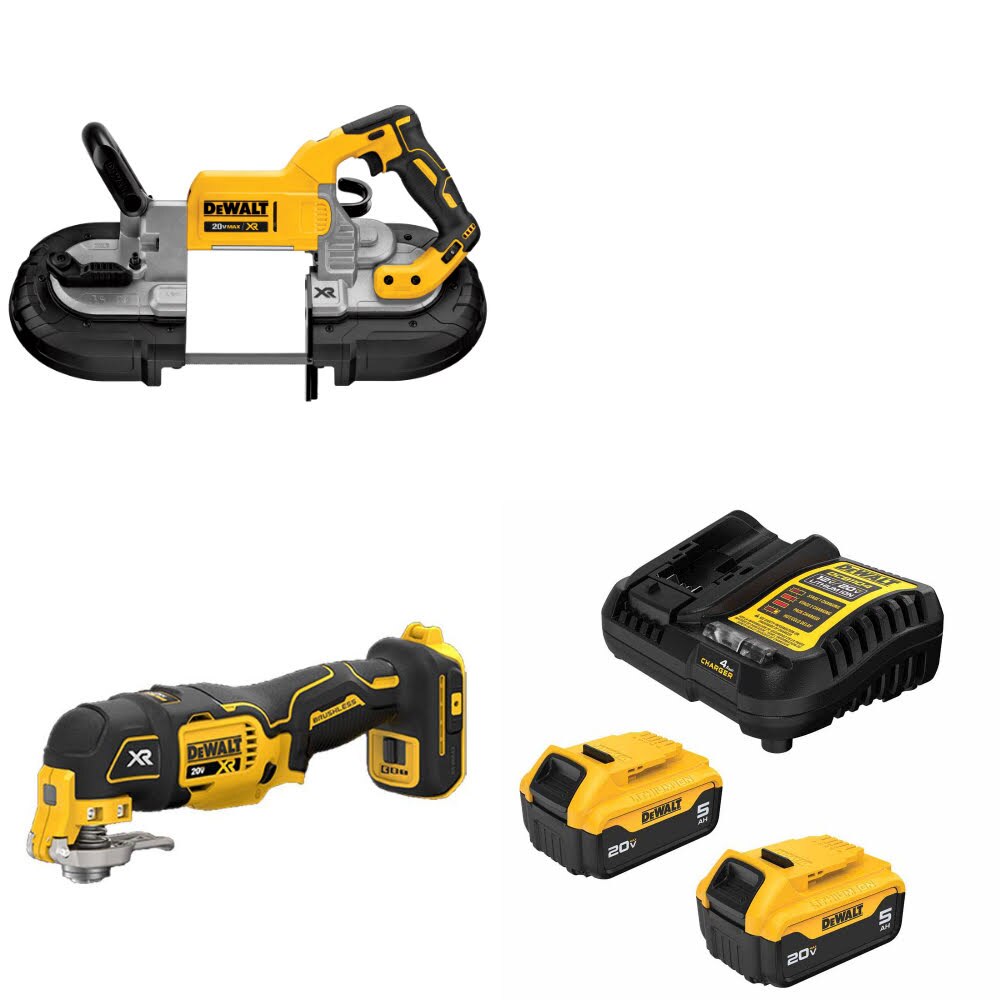 DeWalt DCS374B Band Saw Kit W/ DCS356B Multi-Tool and FREE DCB205-2C Battery Kit