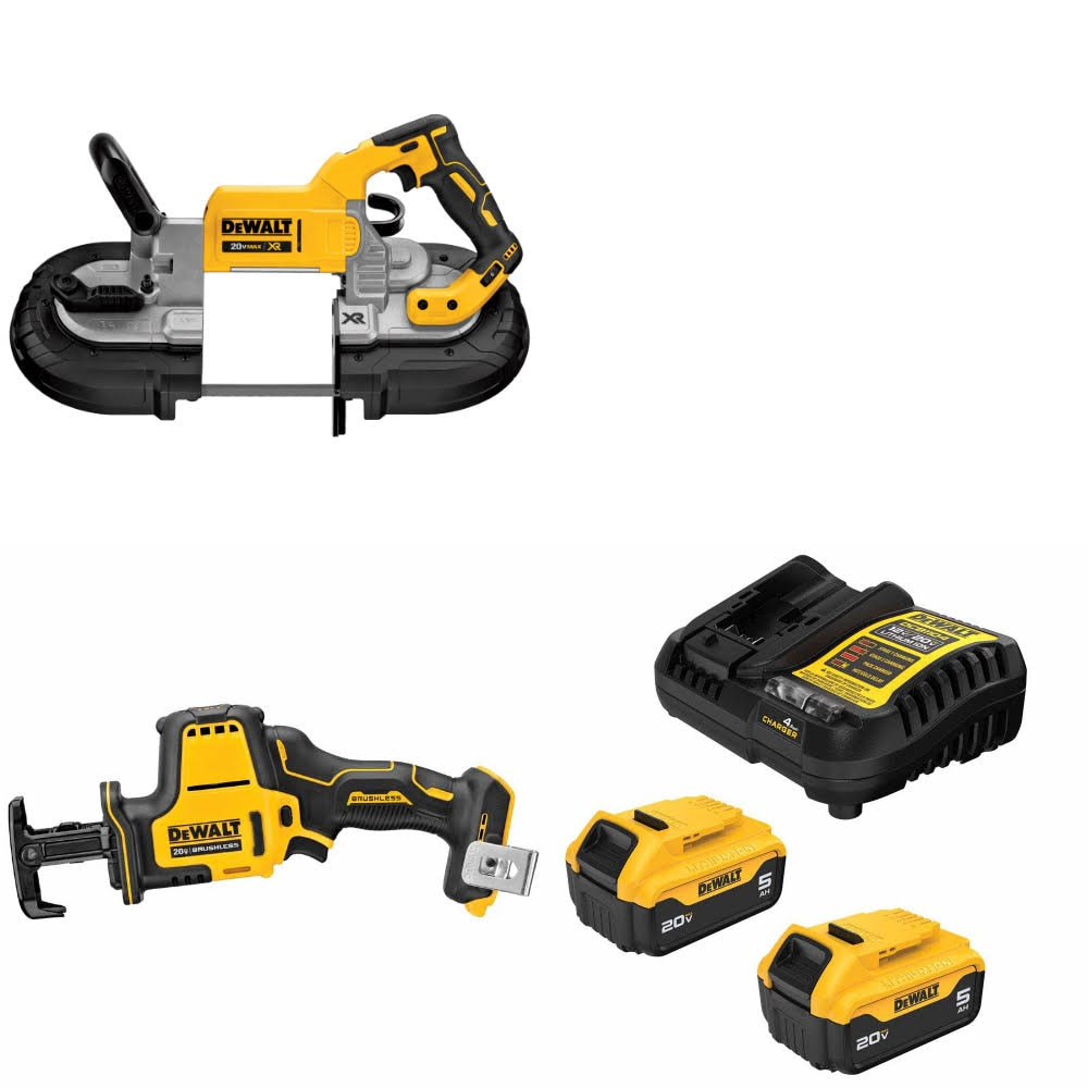 DeWalt DCS374B Band Saw Kit W/ DCS369B Reciprocating Saw and FREE DCB205-2C Battery Kit