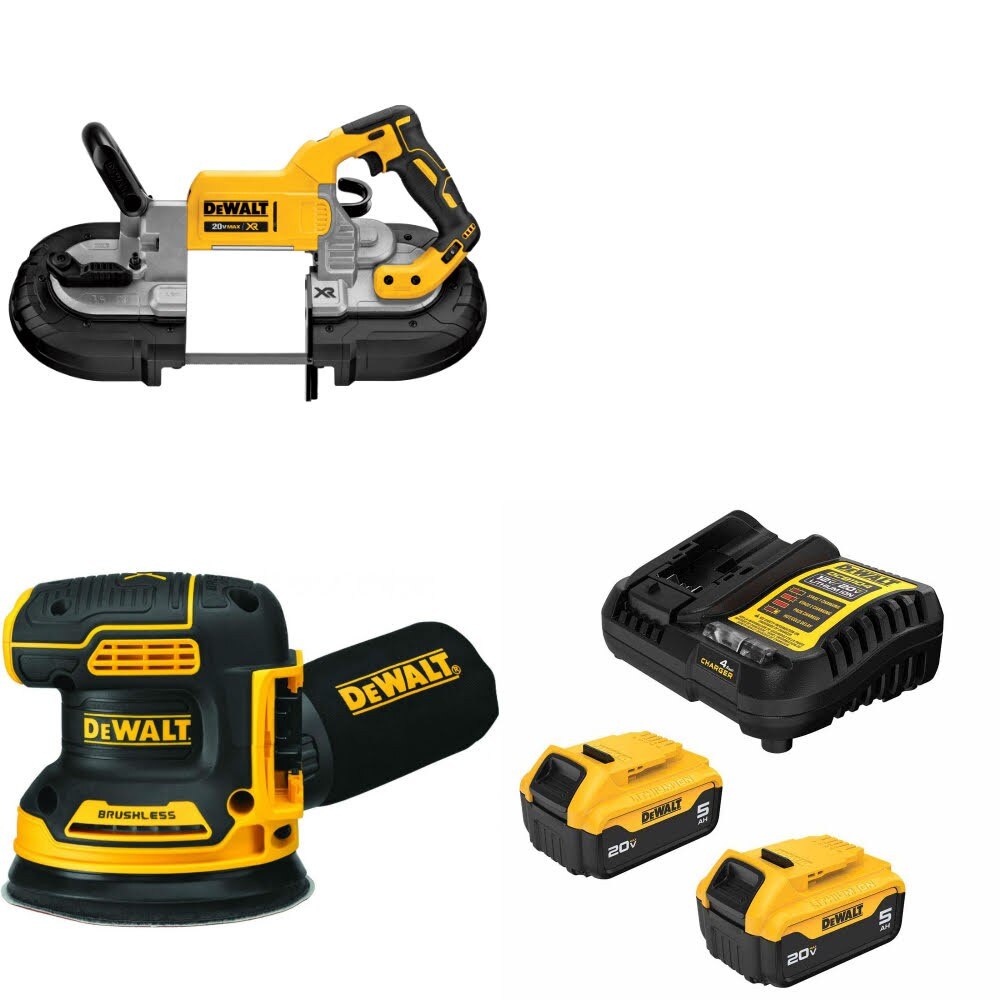 DeWalt DCS374B Band Saw Kit W/ DCW210B Sander and FREE DCB205-2C Battery Kit