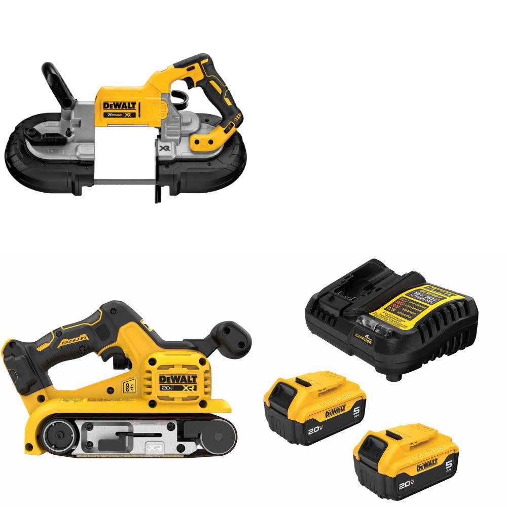 DeWalt DCS374B Band Saw Kit W/ DCW220B Belt Sander and FREE DCB205 Battery Kit