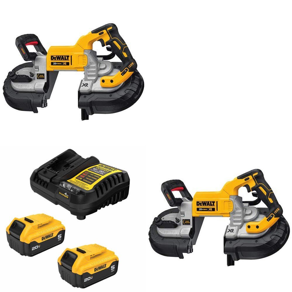 DeWalt DCS376B 20V Max Dual Handed Bandsaw, 2 Pack Kit W/ FREE DCB205-2C 20V MAX 5Ah Battery Kit