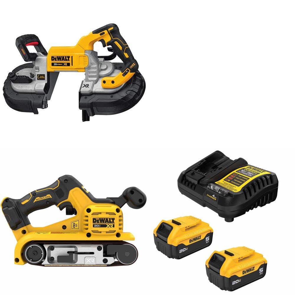 DeWalt DCS376B Bandsaw Kit W/ DCW220B Belt Sander and FREE DCB205 Battery Kit