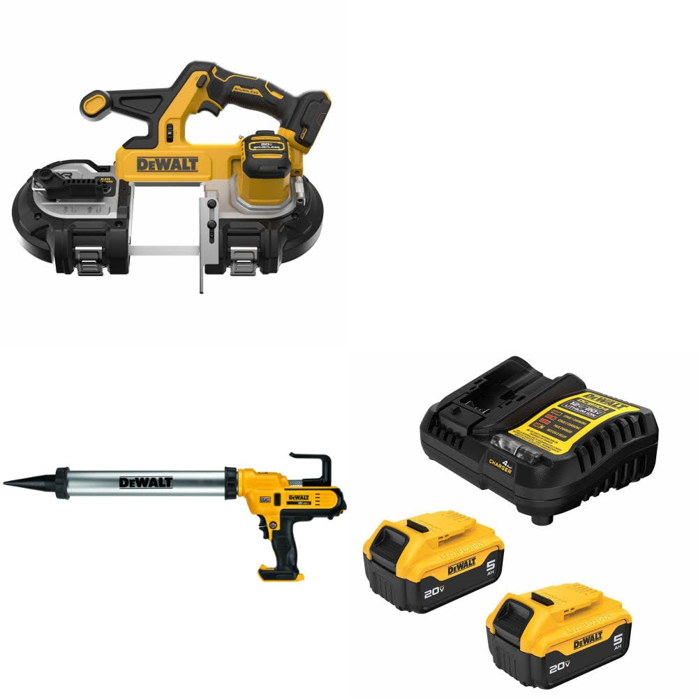 DeWalt DCS378B 20V Bandsaw Kit W/ DCE580B Adhesive Gun and FREE DCB205 Battery Kit