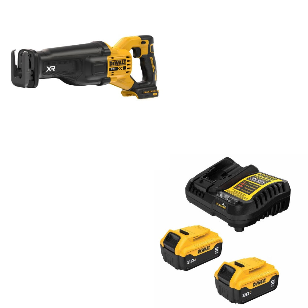 DeWalt DCS384B Reciprocating Saw Kit W/ FREE DCB205-2C 5Ah Battery Kit