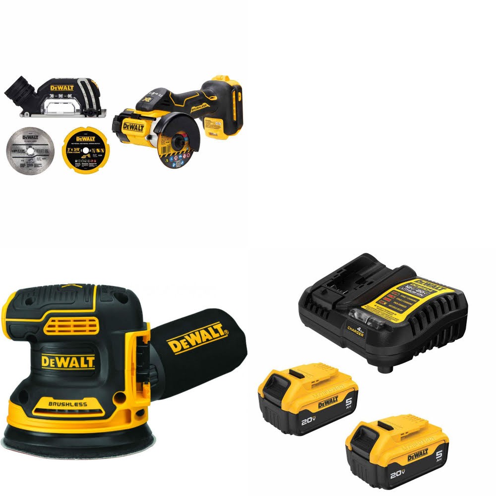 DeWalt DCS438B 20V MAX Cut-Off Tool Kit W/ DCW210B Sander and FREE DCB205 Battery Kit