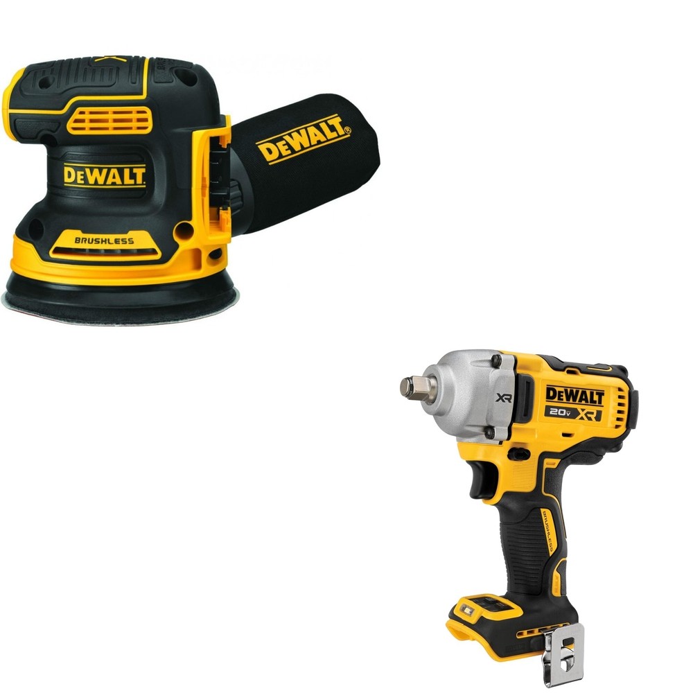 DeWalt DCF891B 20V MAX XR 1/2 in. Mid-Range Impact Wrench W/ DCW210B Random Orbital Sander