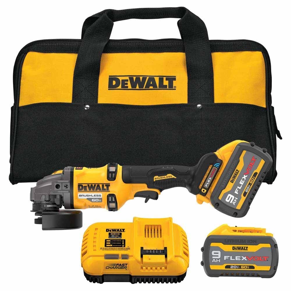 DeWalt DCG418SHDX2 60V MAX* 4-1/2 in. - 6 in. Side Handle Detect Grinder