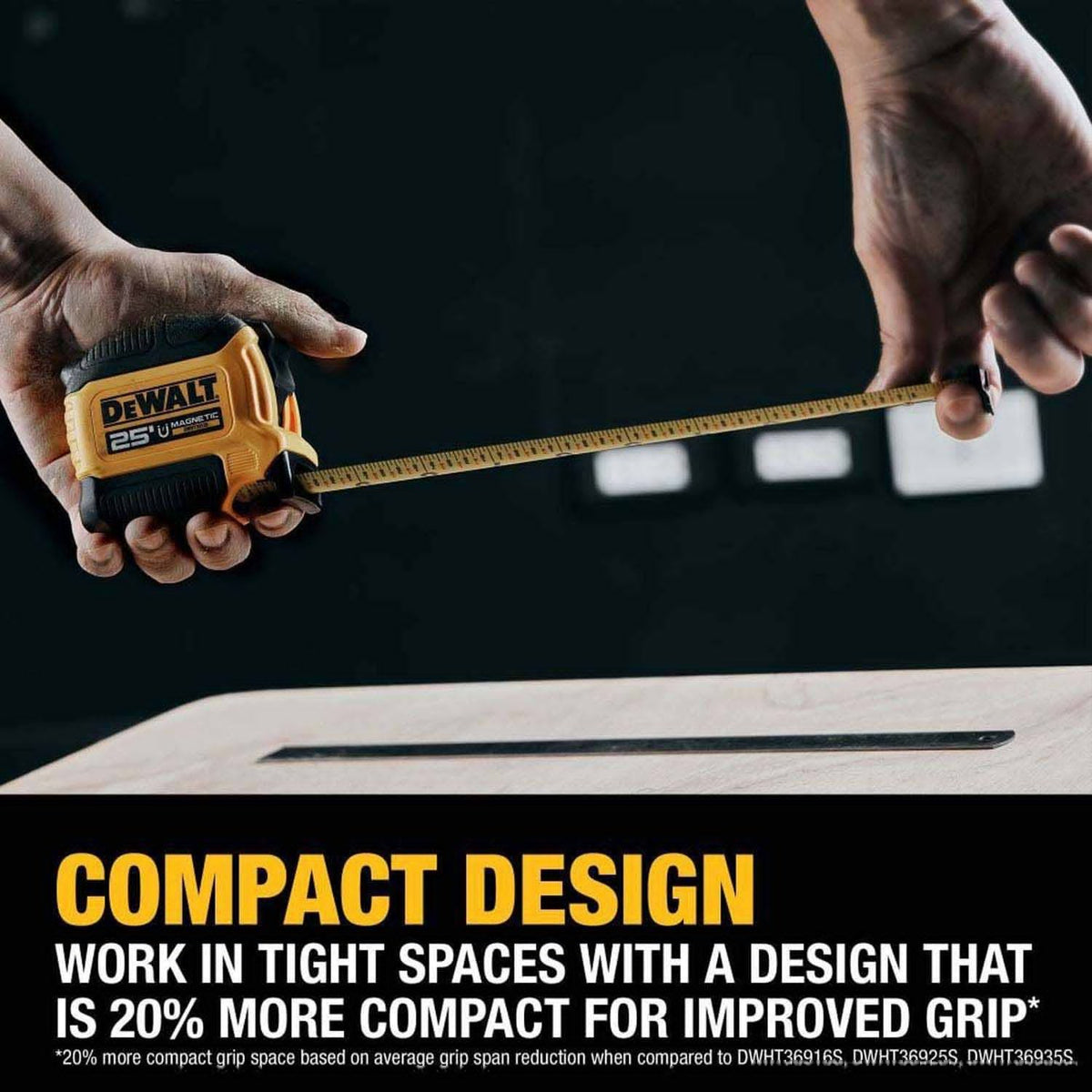 DeWalt DWHT39125S 25 ft. Compact Magnetic Tape Measure - 6