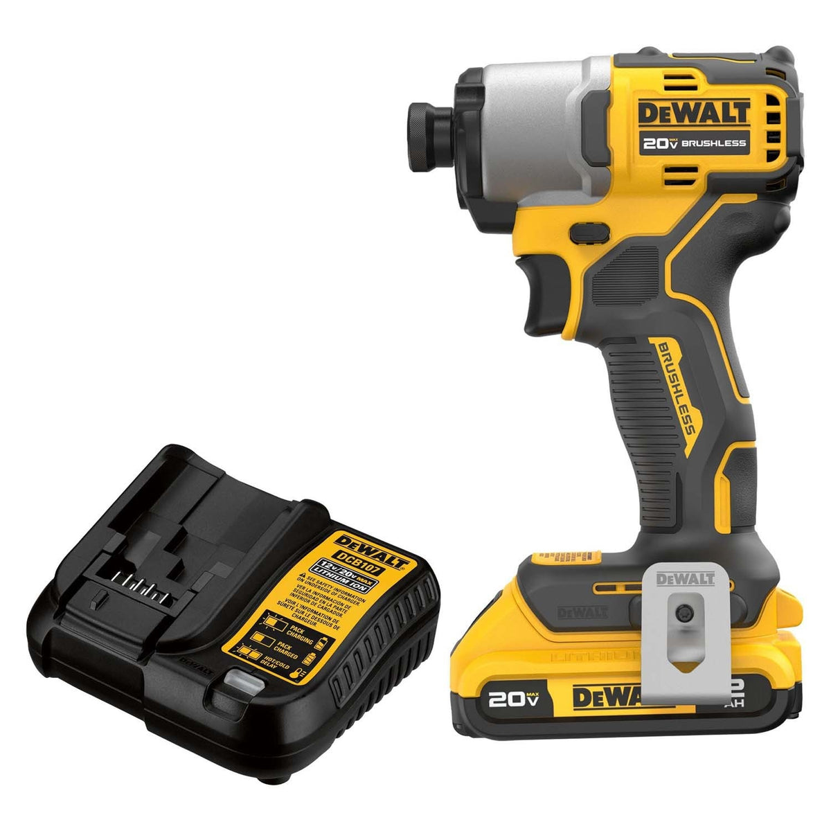 DeWalt DCF840D1 20V MAX* Brushless Cordless 1/4 in. Impact Driver Kit