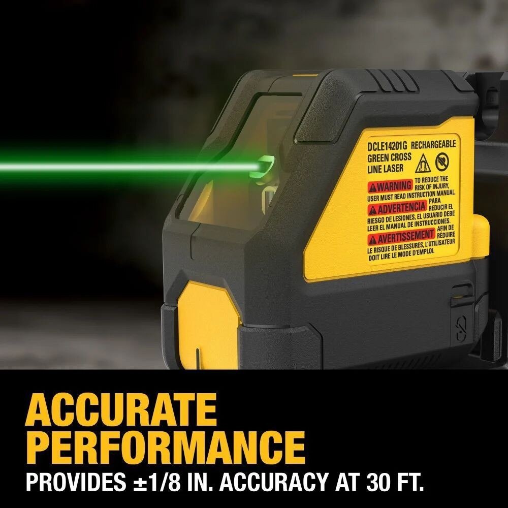 DeWalt DCLE14201RB USB Rechargeable Red Cross Line Laser Base Kit - 4