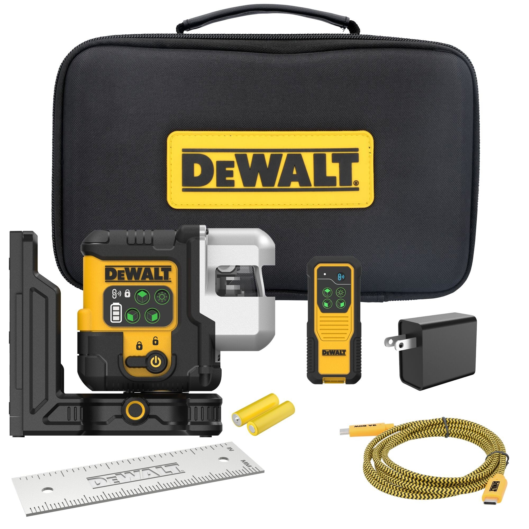 DeWalt DCLE14301G USB Rechargeable Green 3X180Line Laser Kit