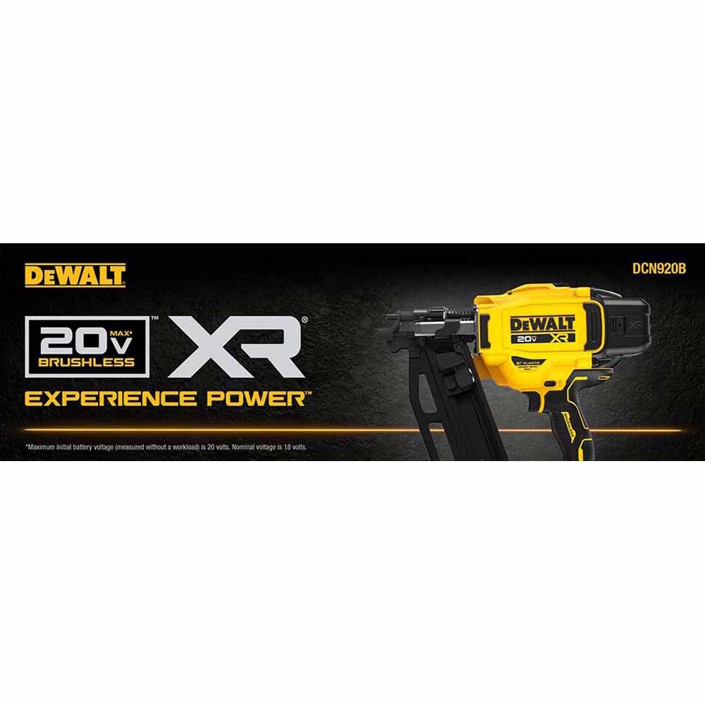DeWalt DCN920B 20V MAX XR Brushless Cordless 21 Degree Plastic Collated Framing Nailer (Tool Only) - 20