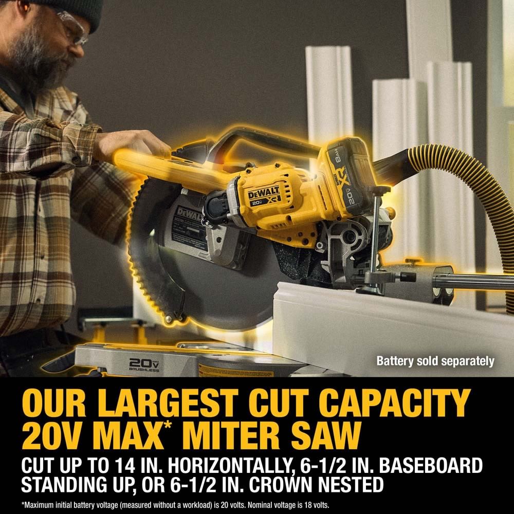 DeWalt DCS785B 20V MAX* XR 12" Double Bevel Sliding Miter Saw (Tool Only) - 7