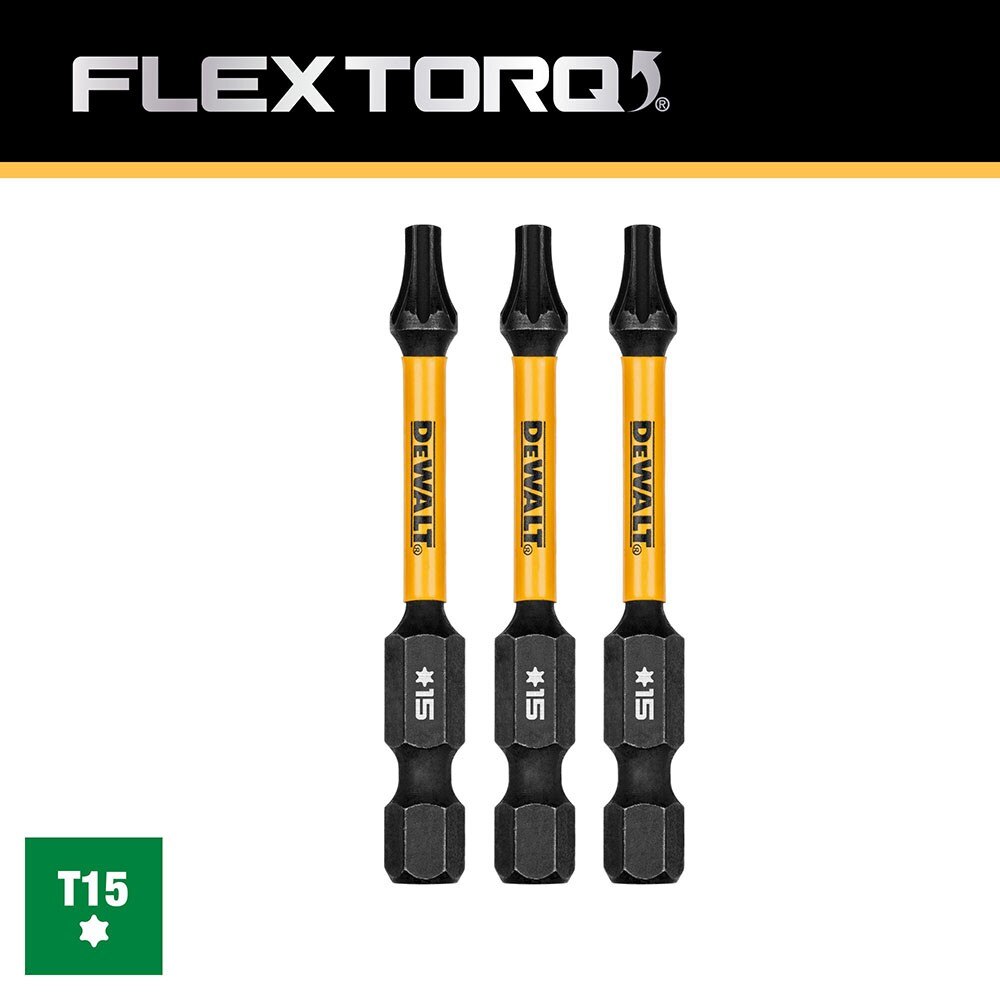 DeWalt DWAF2TX15IR3 T15 FLEXTORQ 1/4 x 2.25in Impact Driver Bits, 3-Pack - 4