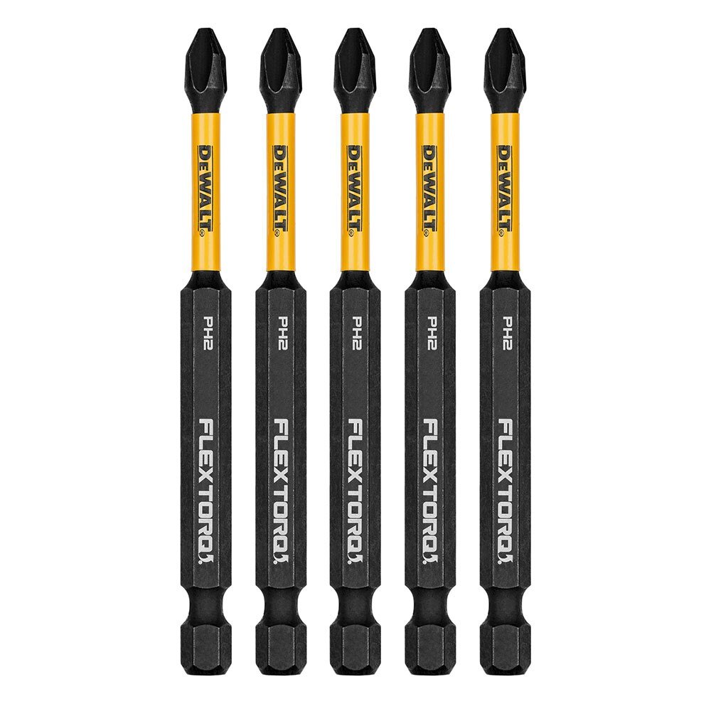 DeWalt DWAF3PH2IR5 PH2 FLEXTORQ 1/4 x 3-1/2in Impact Driver Bits, 5-Pack