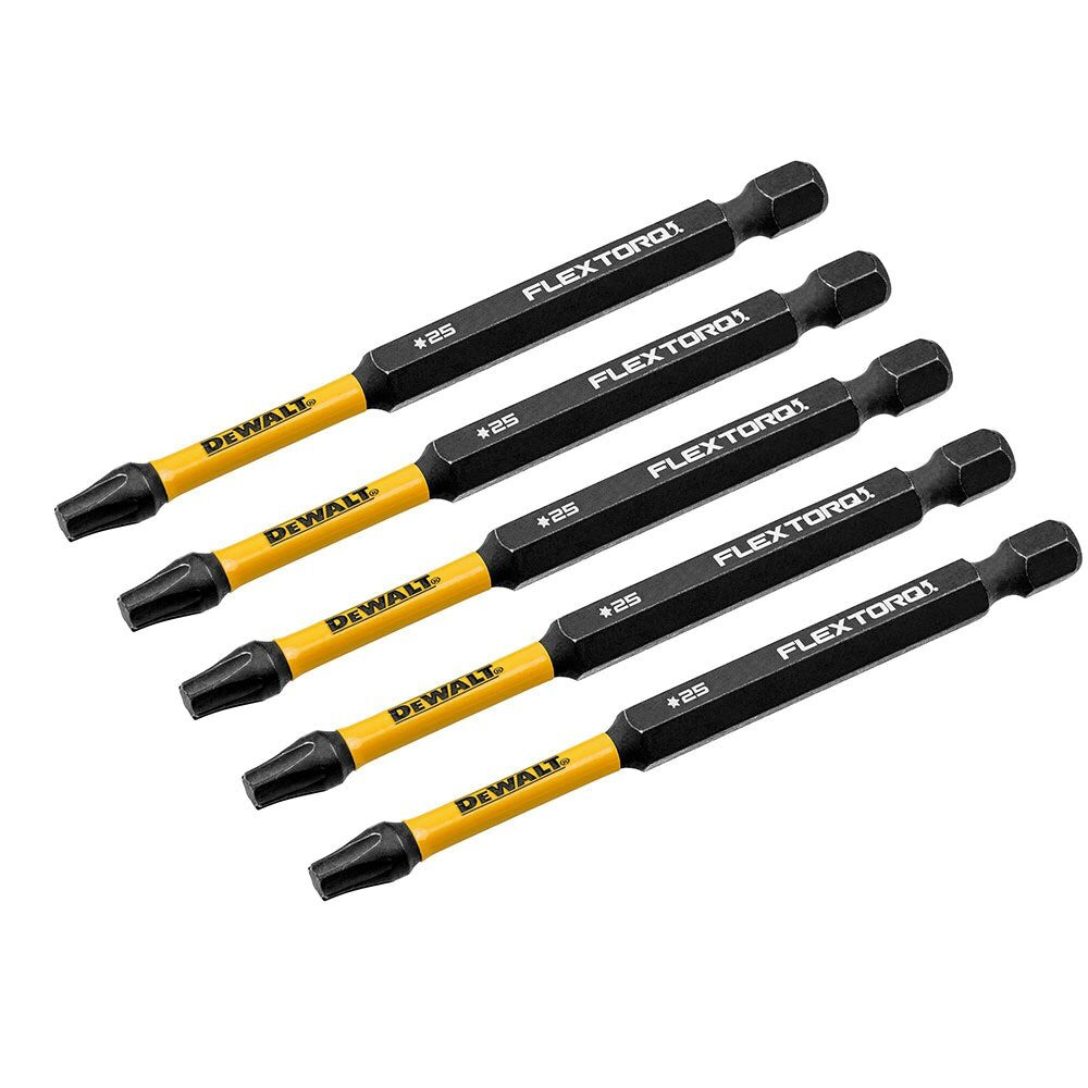 DeWalt DWAF3TX25IR5 T25 FLEXTORQ 1/4 x 3-1/2in Impact Driver Bits, 5-Pack - 3